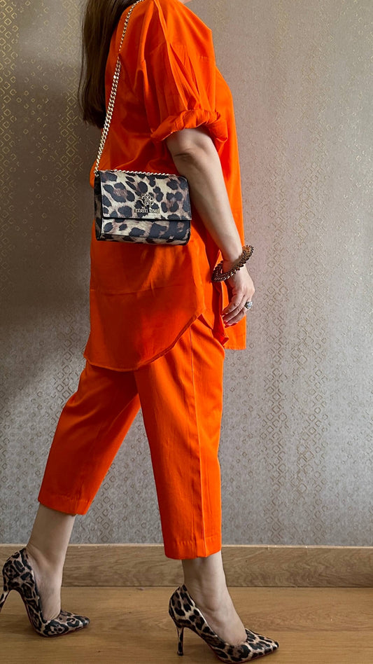 Tangy Orange Cotton Co-ord Set