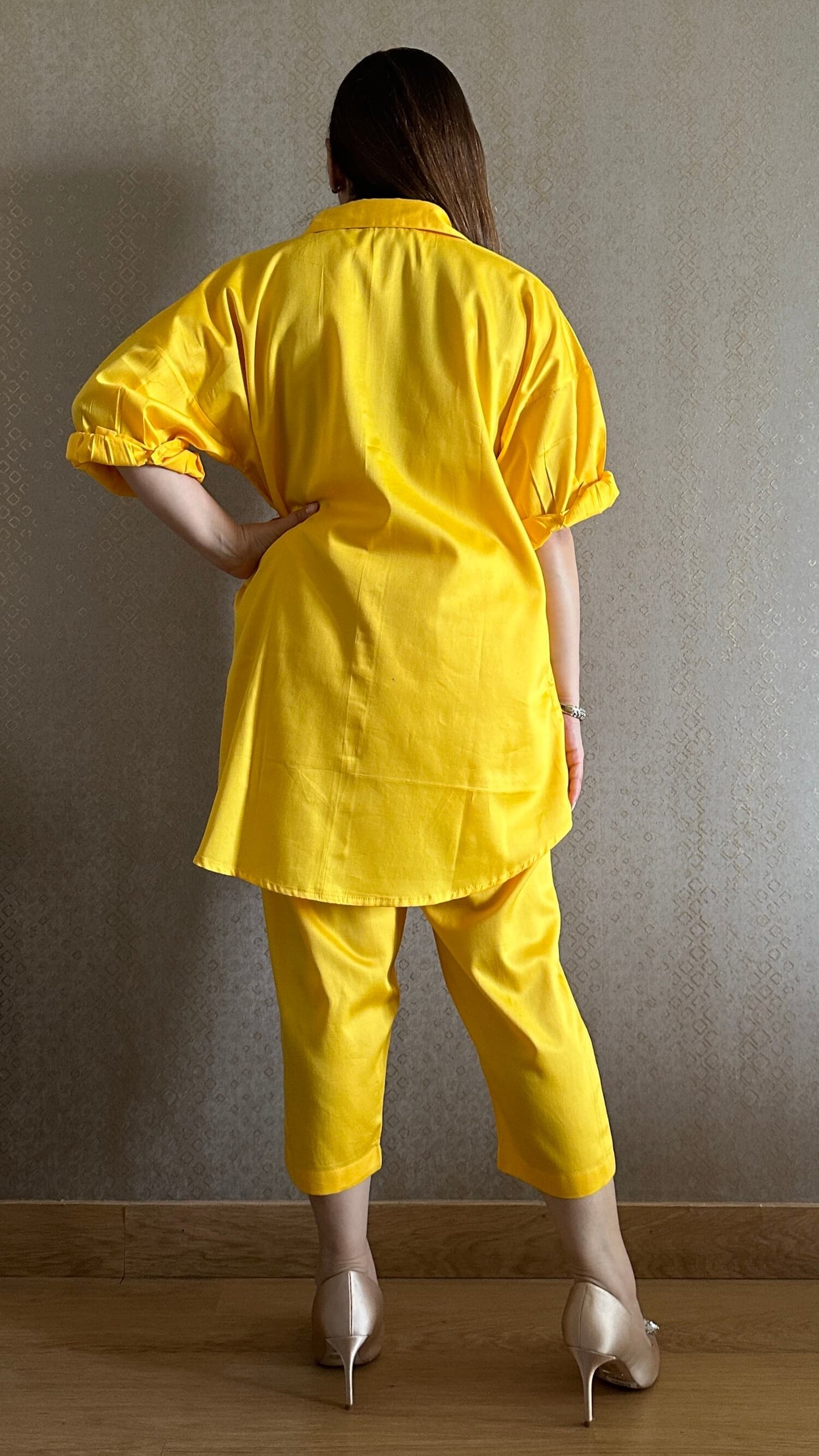 Lemony Yellow Cotton Co-ord Set