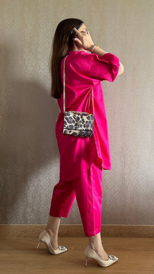 Candy Pink Cotton Co-ord Set