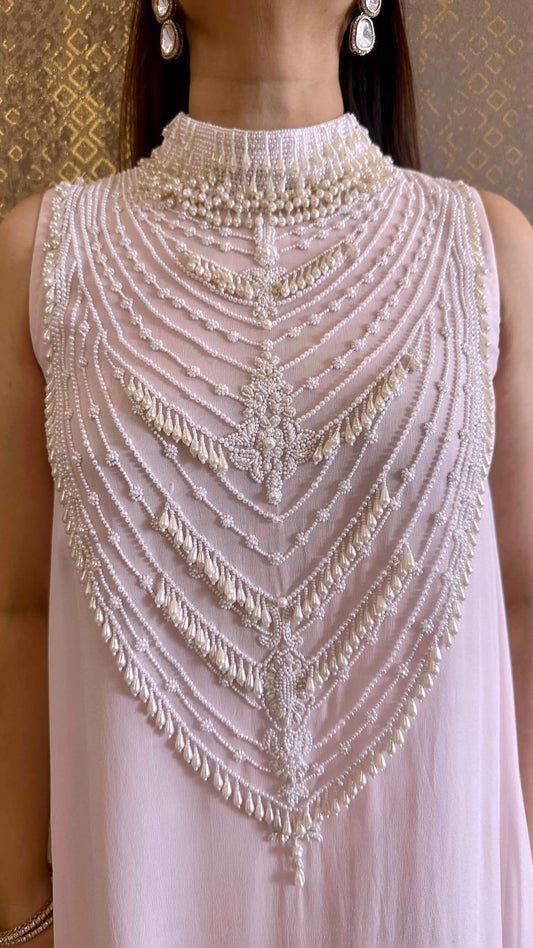 Pink Riviere Pearl Pastel Kurta with Pants