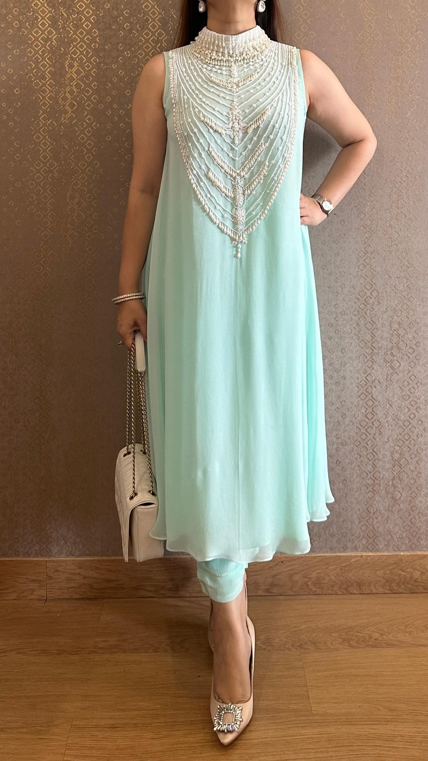 Mint Riviere Pearl Pastel Kurta with Pants