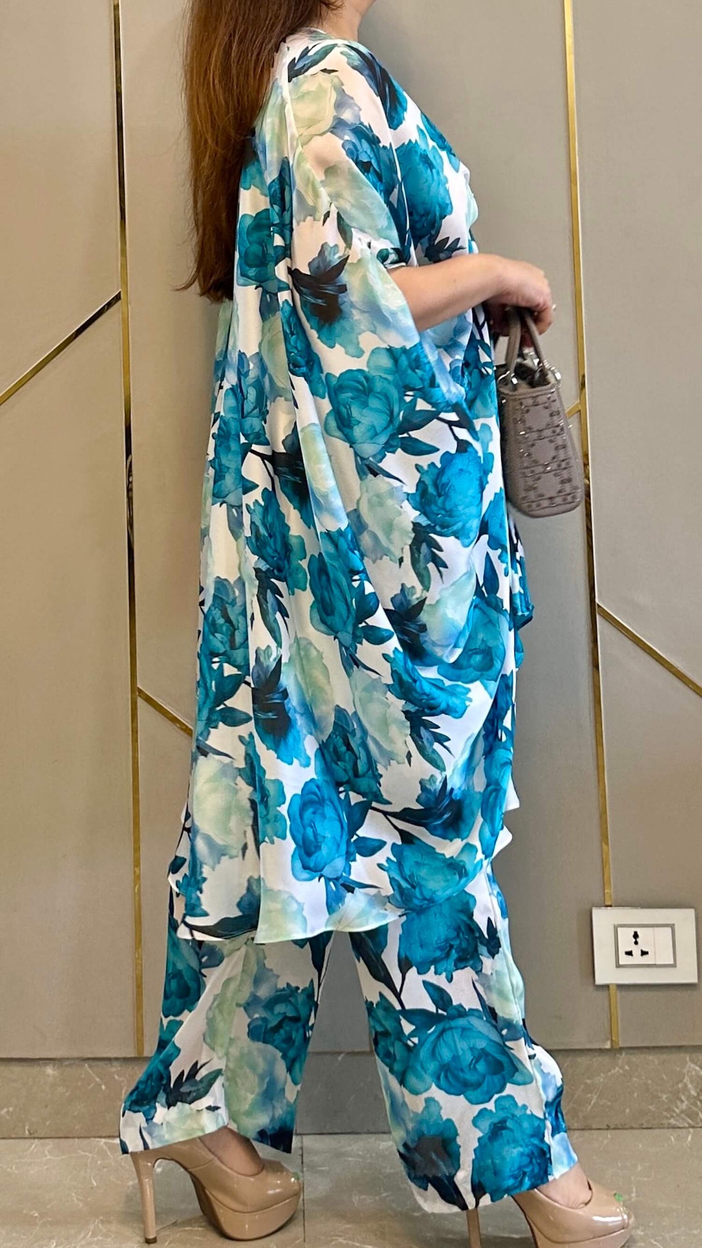 Blue Rose Flowy Co-ord Set
