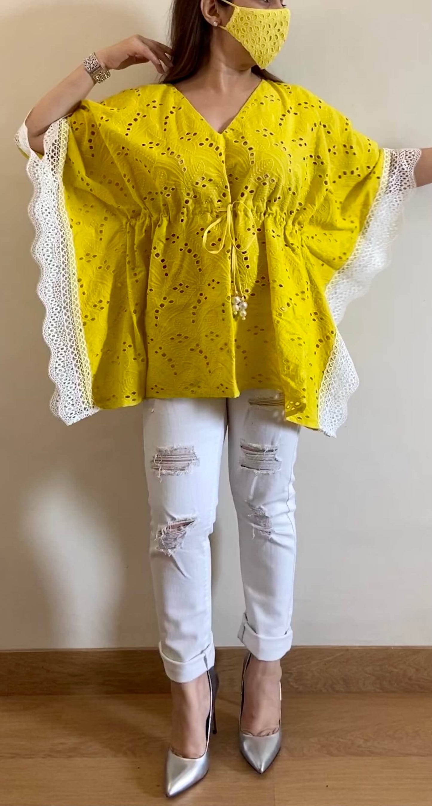 Sunshine Yellow Kaftan Top (Freesize) - kylee