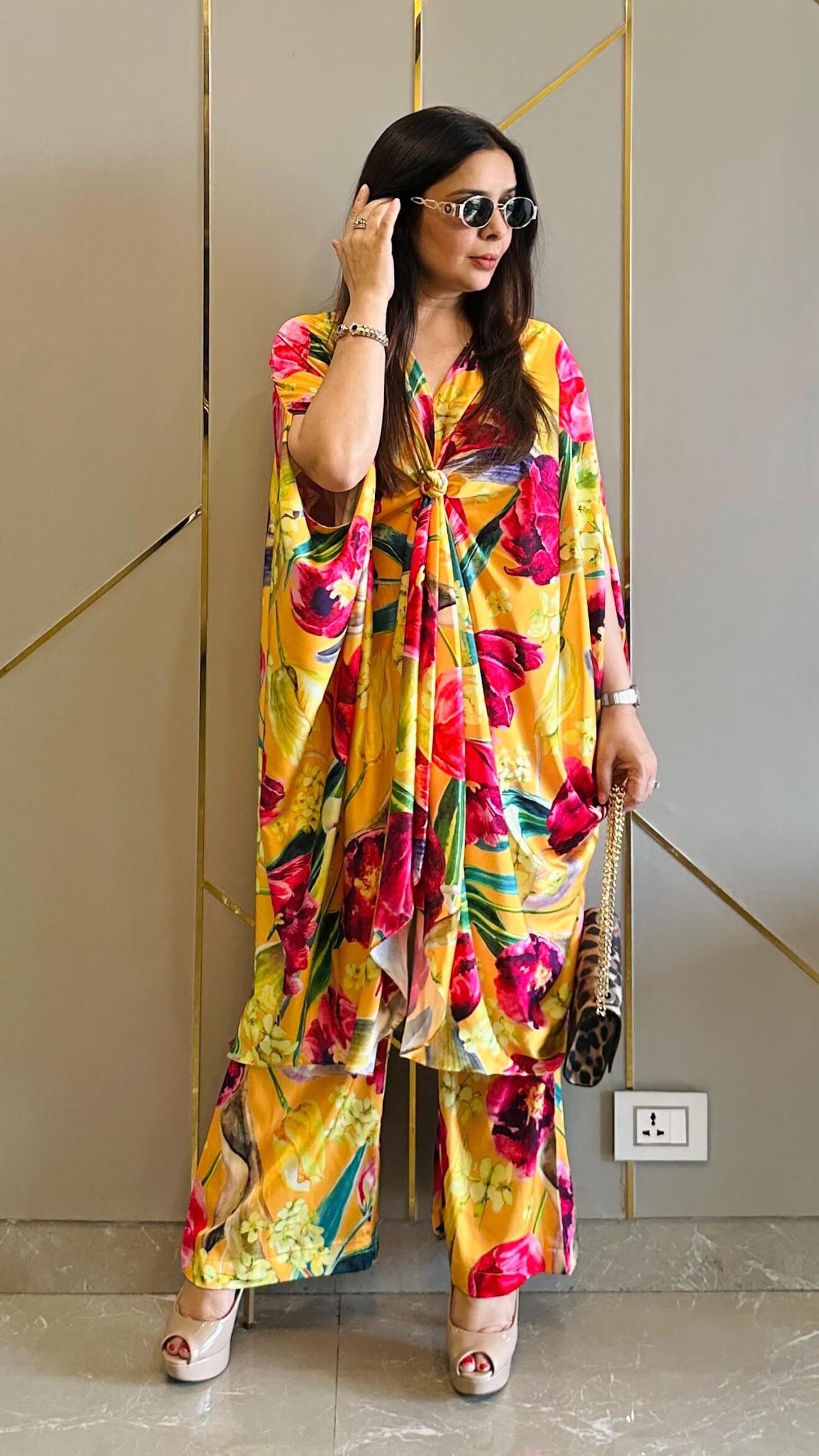 Tropical Yellow Flowy Co-ord Set