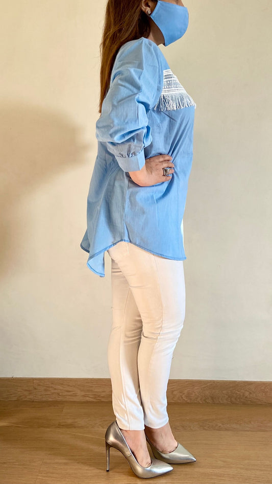 The Maya Blue Shirt - kylee