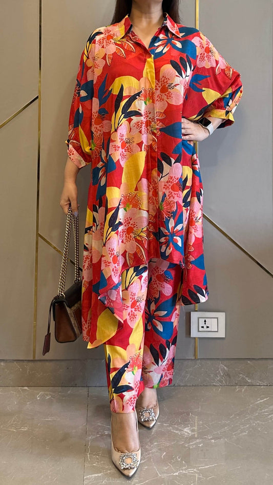 Marbella Red Printed Co-ord Set