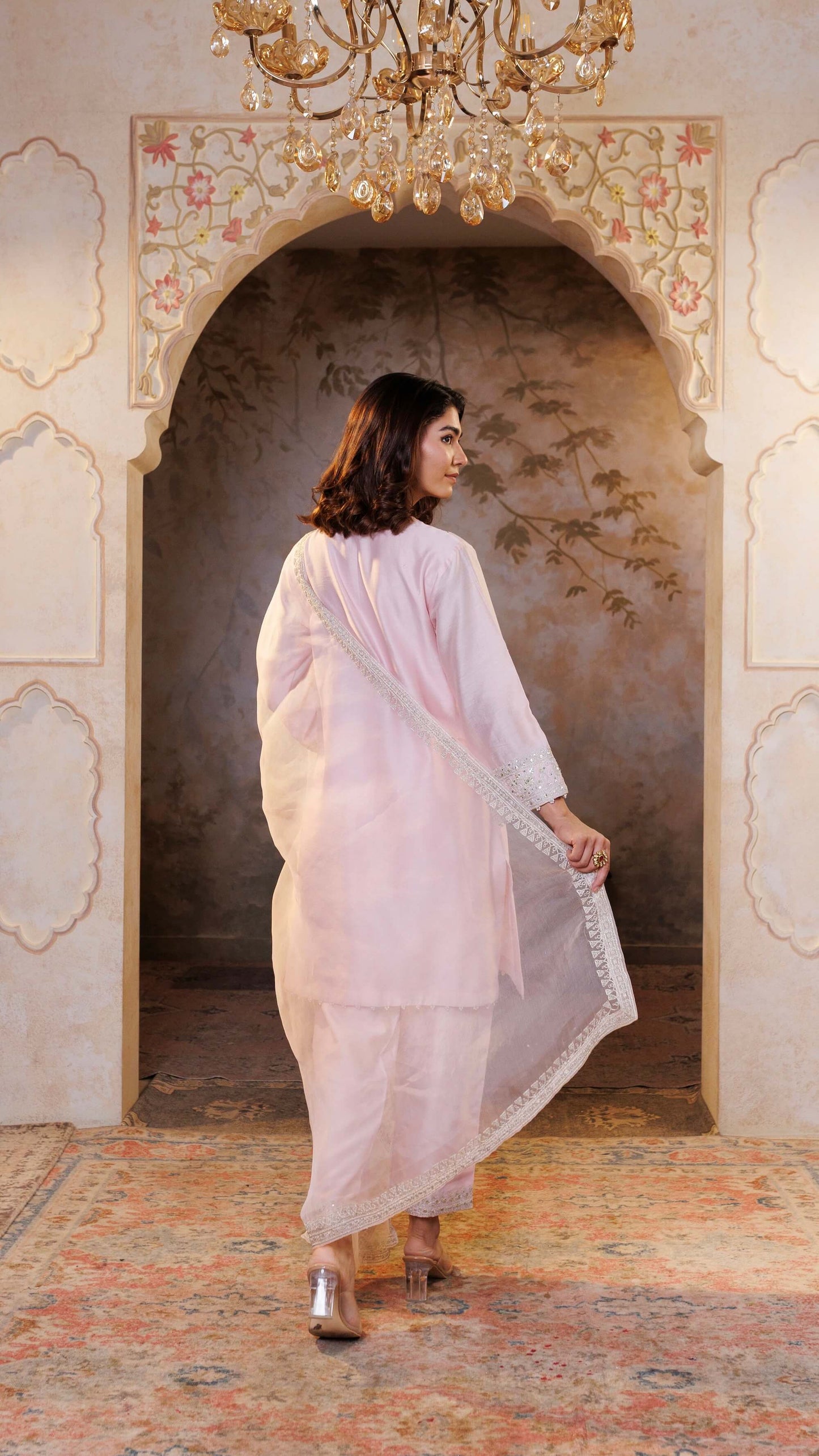 Baby Pink Suhana Kurta with Embroidered Pants