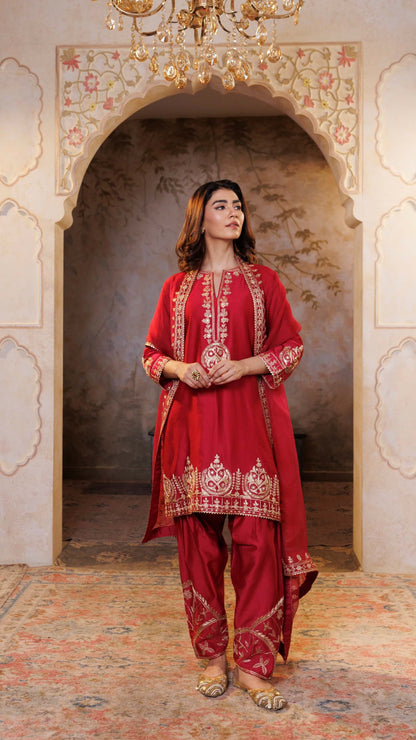 Ruby Noor Chanderi Silk Suit