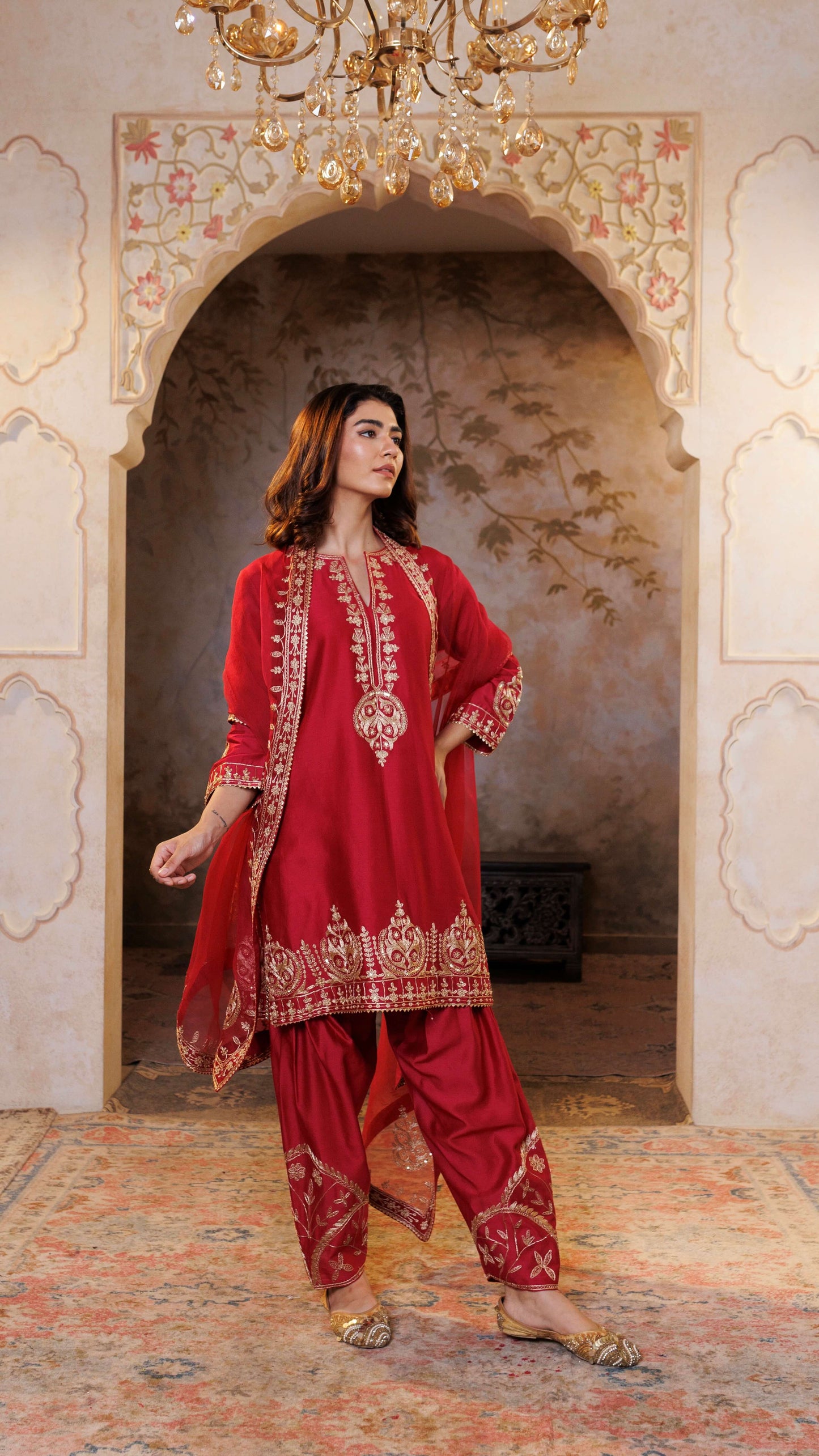 Ruby Noor Chanderi Silk Suit
