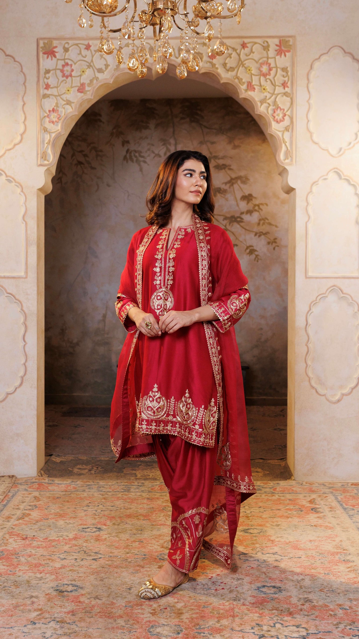 Ruby Noor Chanderi Silk Suit