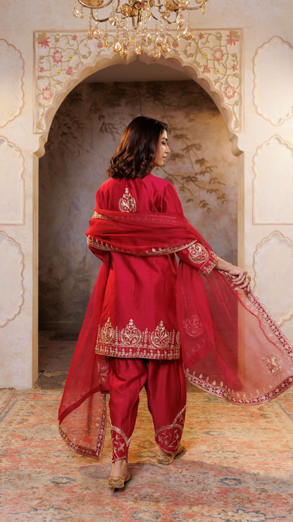 Ruby Noor Chanderi Silk Suit