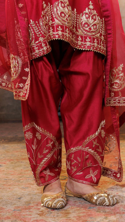 Ruby Noor Chanderi Silk Suit