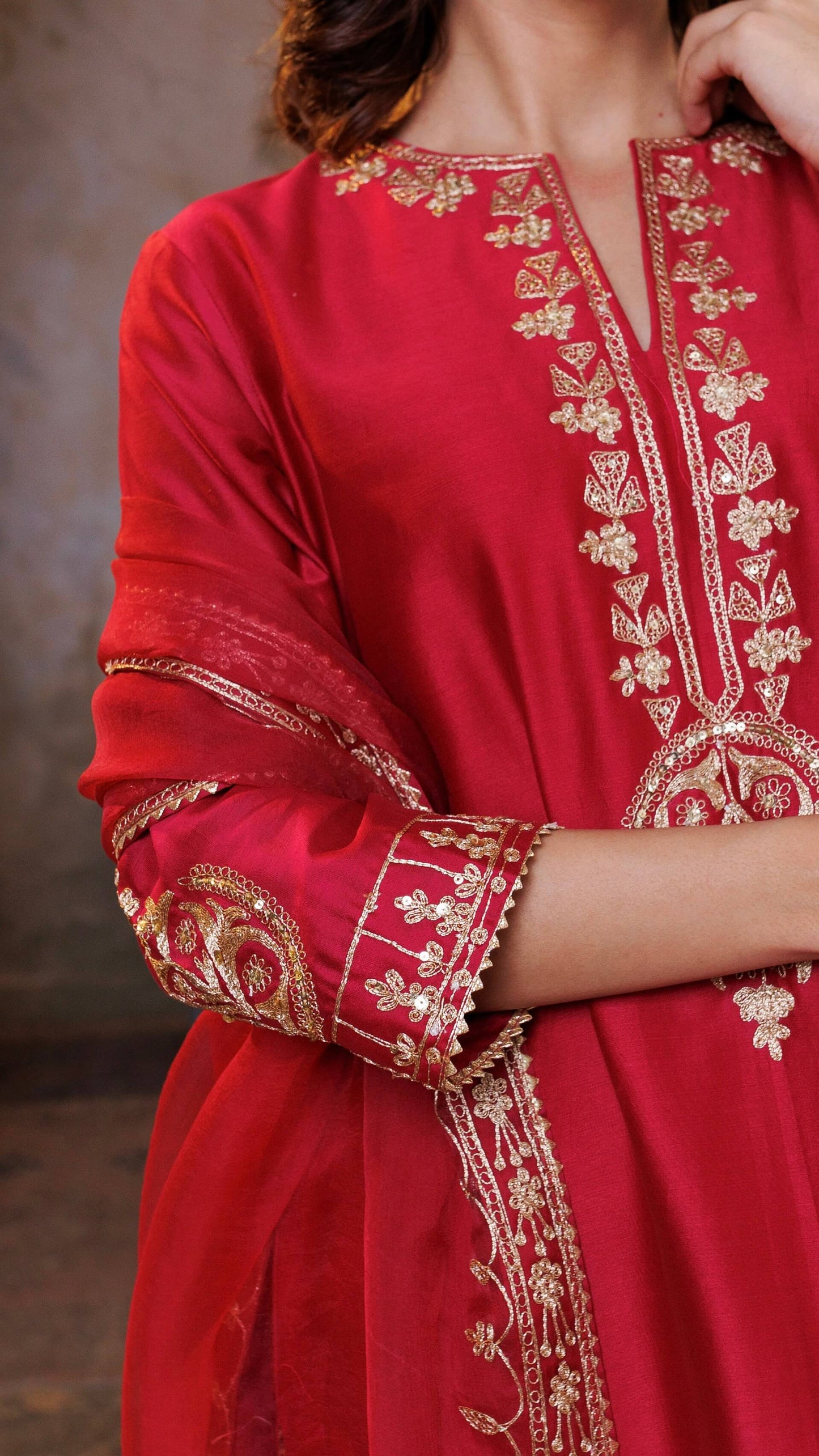 Ruby Noor Chanderi Silk Suit