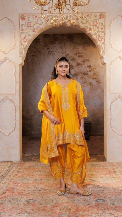 Mustard Noor Chanderi Silk Suit