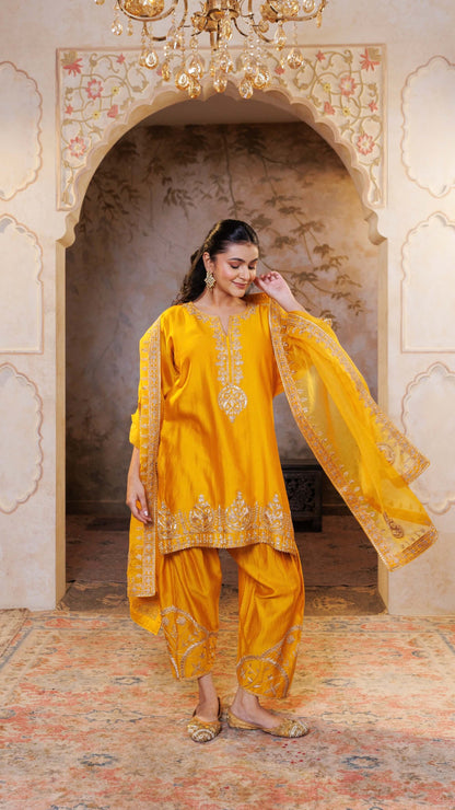 Mustard Noor Chanderi Silk Suit