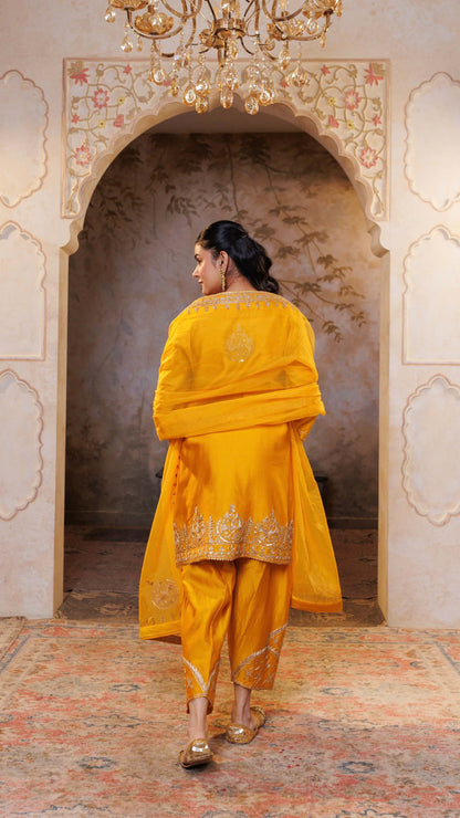 Mustard Noor Chanderi Silk Suit