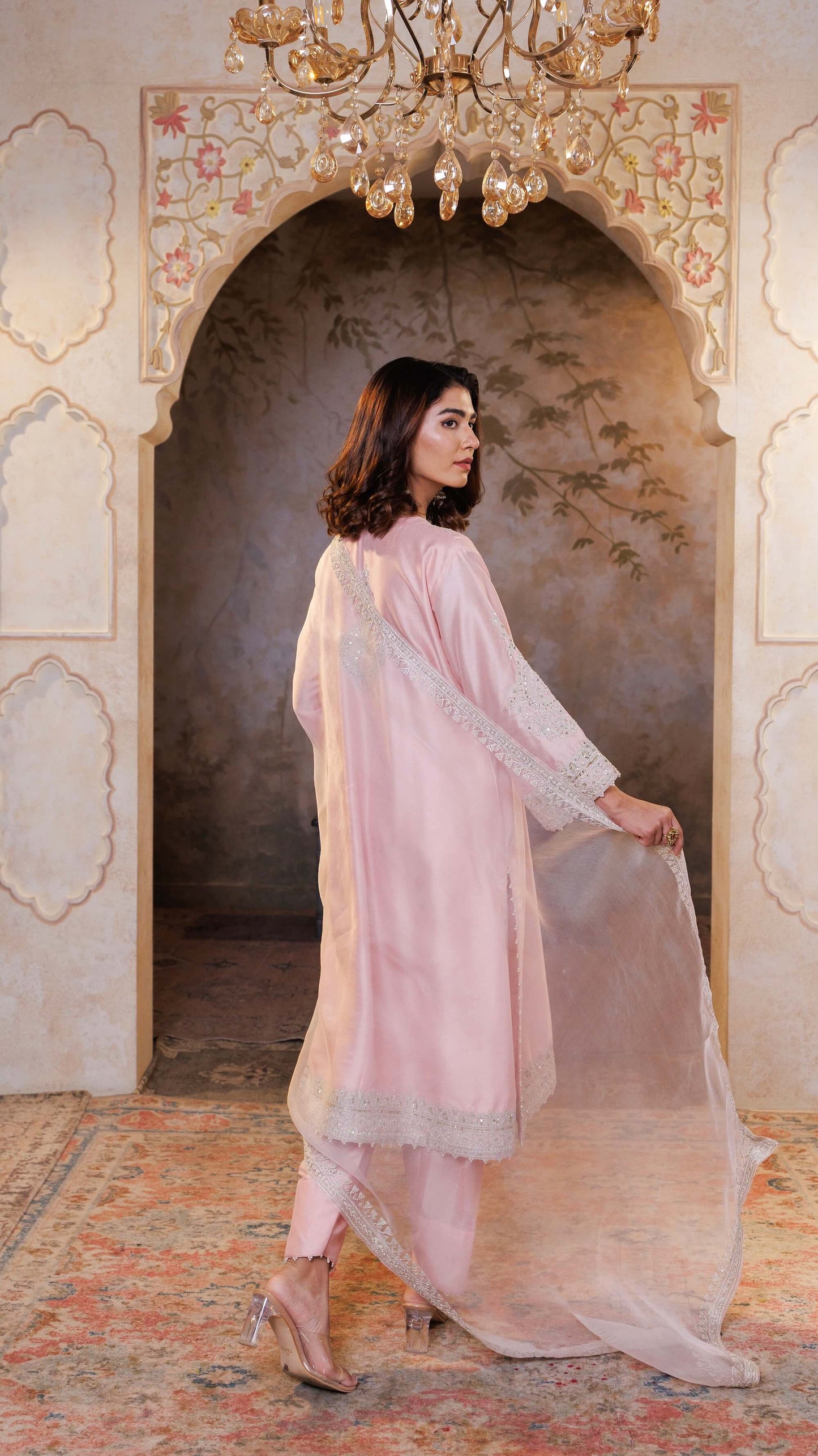 Blush Pink Rohini Kurta with Farshi Salwar