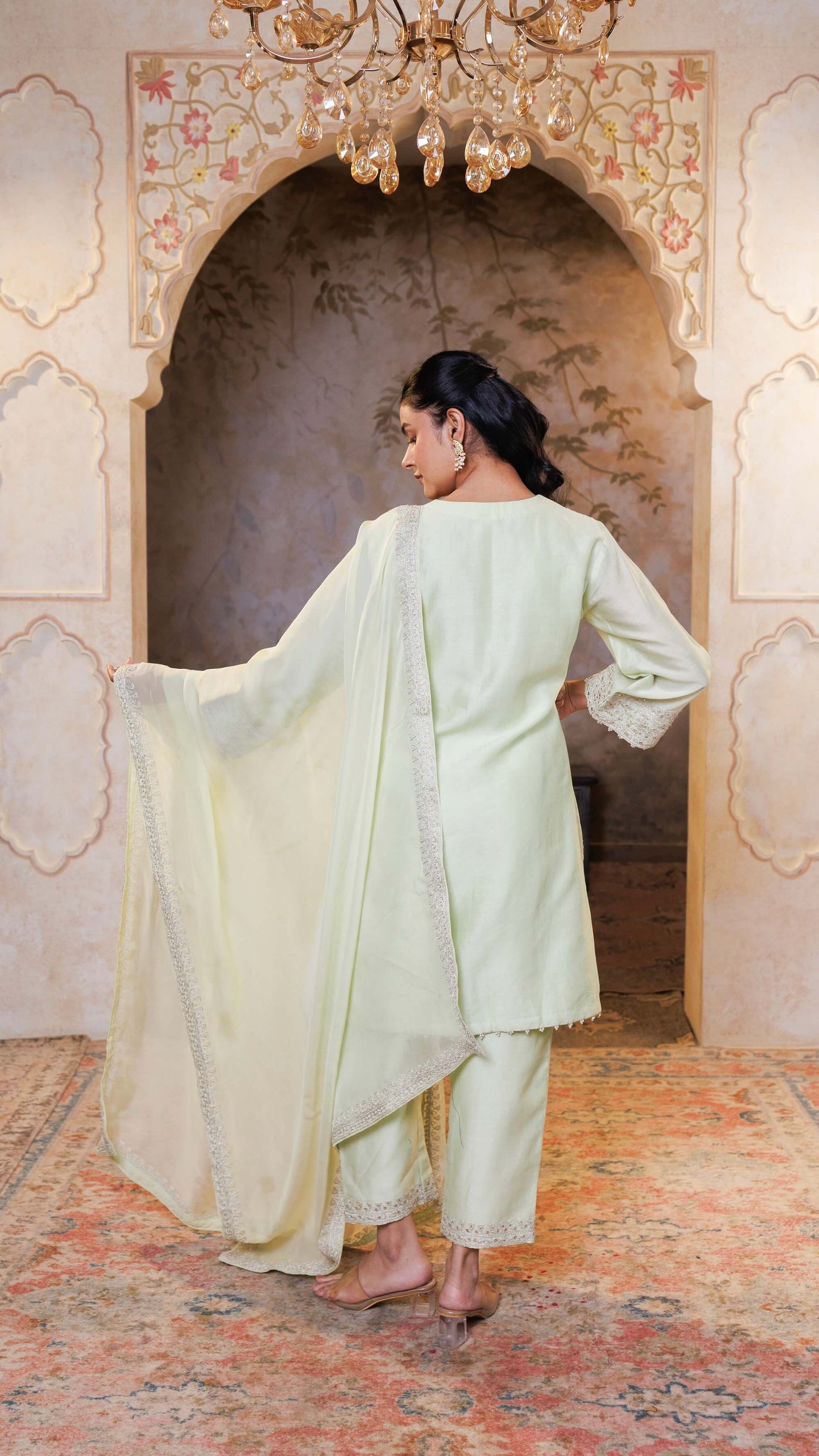 Mint Green Suhana Kurta with Embroidered Pants