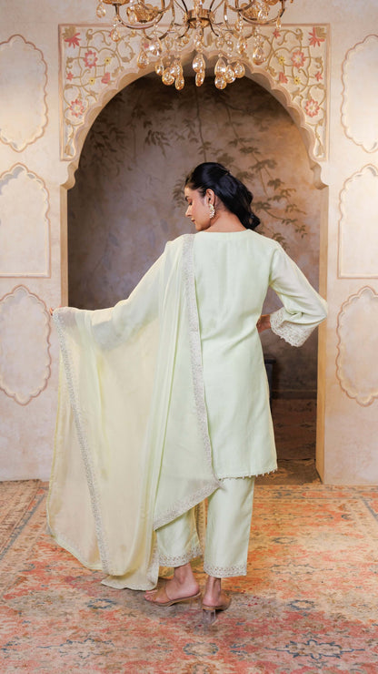 Mint Green Suhana Kurta with Embroidered Pants