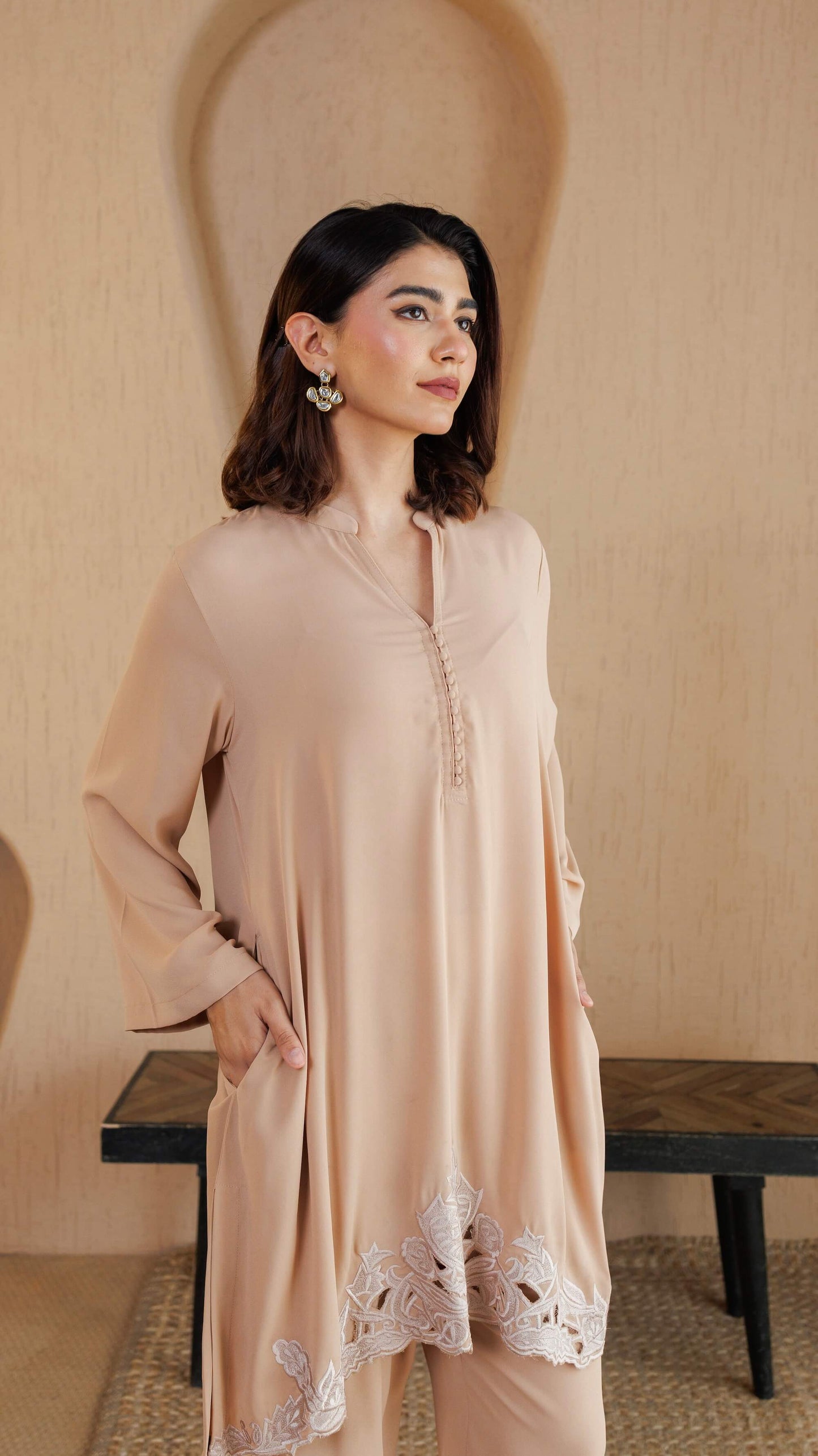 Beige Zoya Co-ord Set
