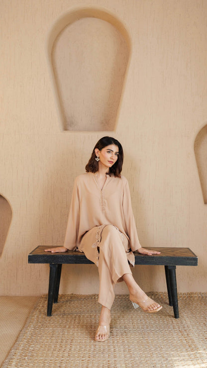Beige Zoya Co-ord Set