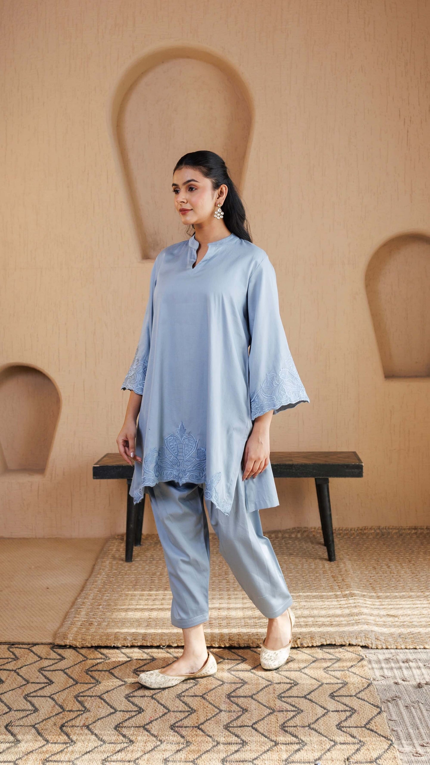 Pastel Blue Tara Cotton Co-ord Set