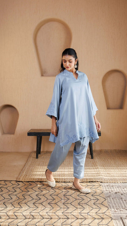 Pastel Blue Tara Cotton Co-ord Set