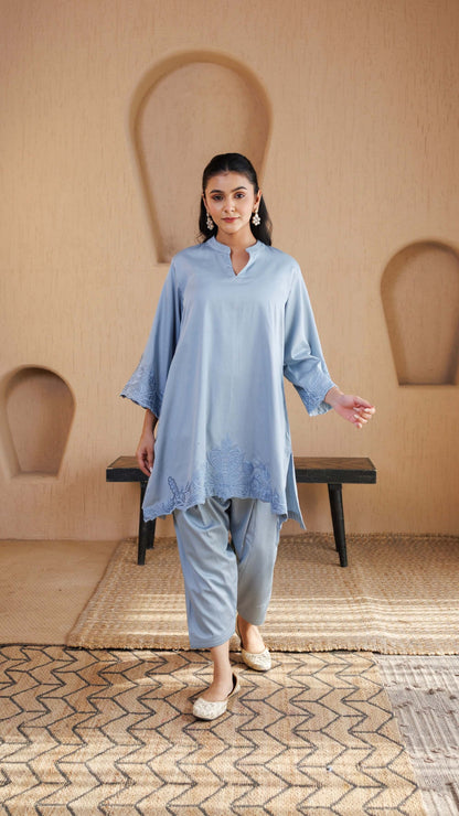Pastel Blue Tara Cotton Co-ord Set