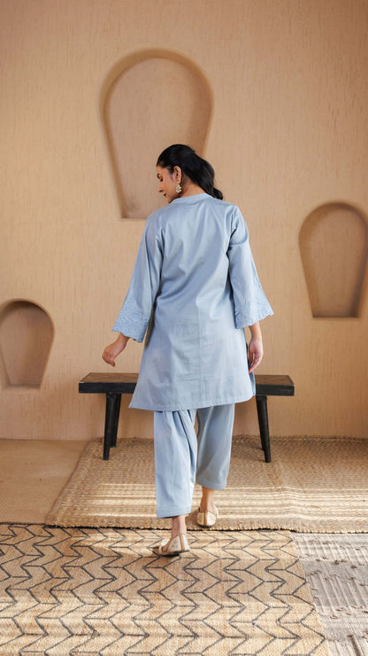 Pastel Blue Tara Cotton Co-ord Set