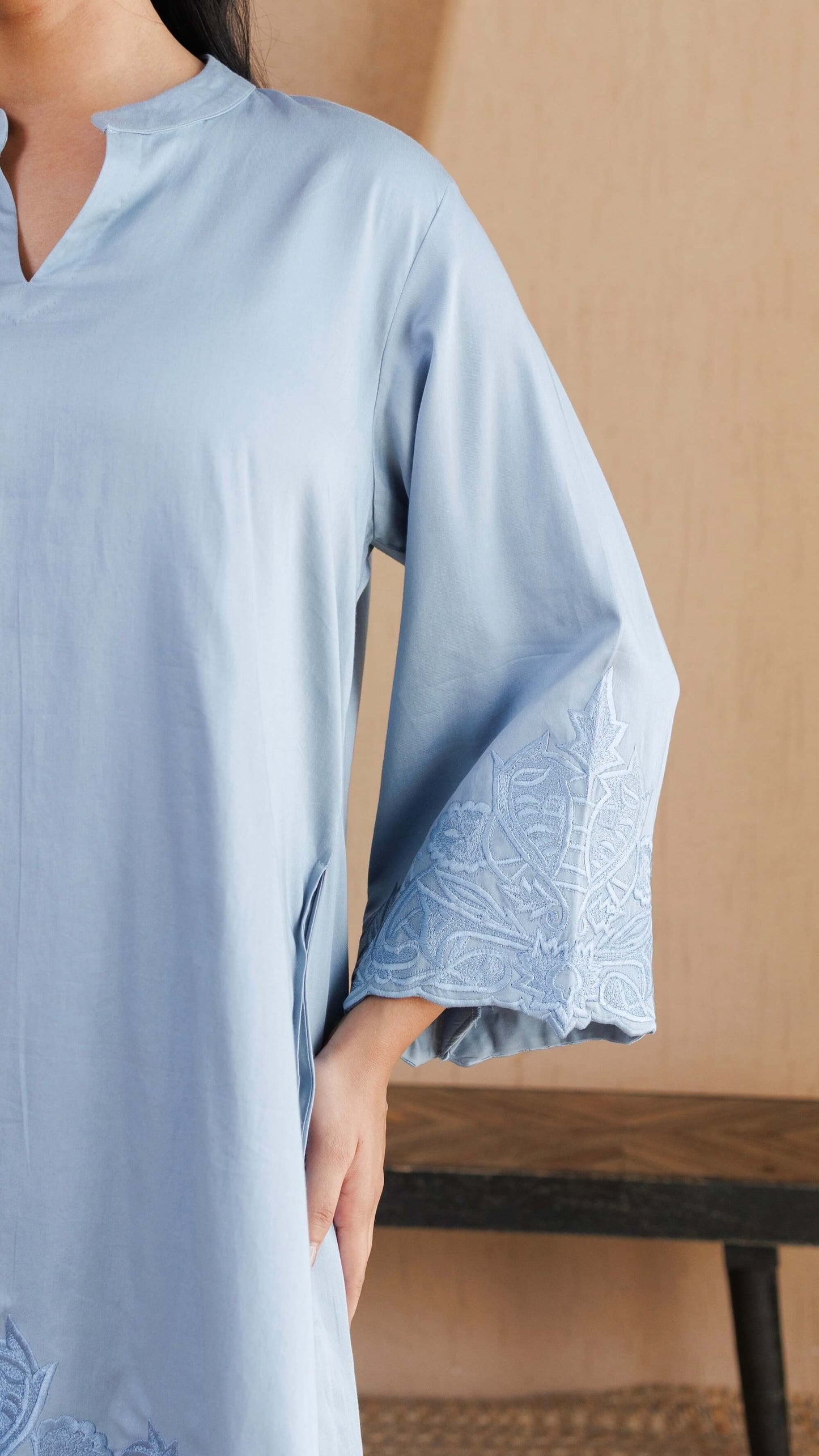 Pastel Blue Tara Cotton Co-ord Set
