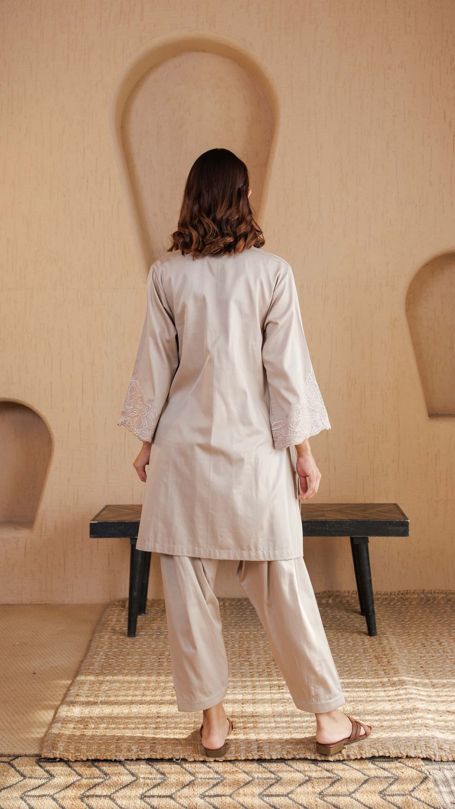 Beige Tara Cotton Co-ord Set