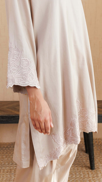 Beige Tara Cotton Co-ord Set