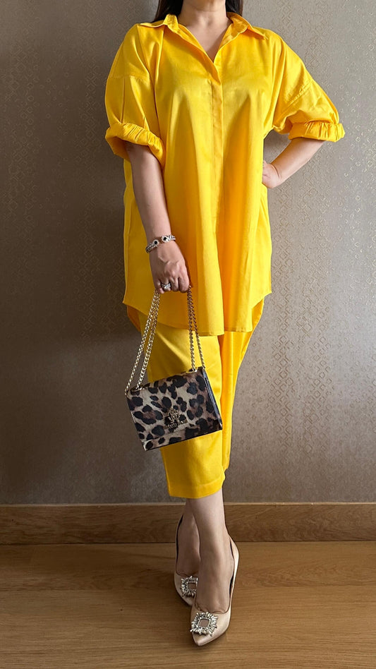 Lemony Yellow Cotton Co-ord Set