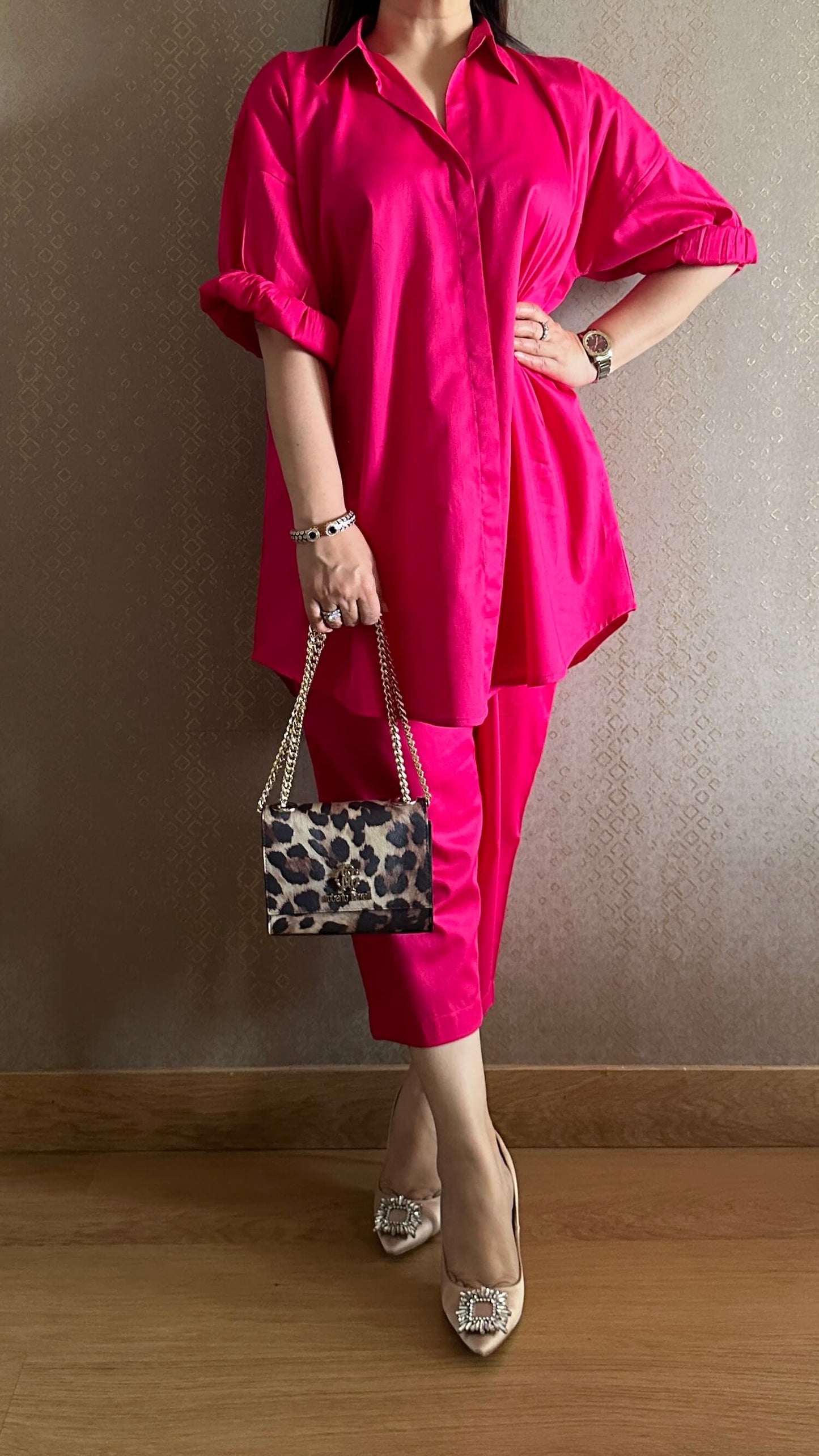 Candy Pink Cotton Co-ord Set