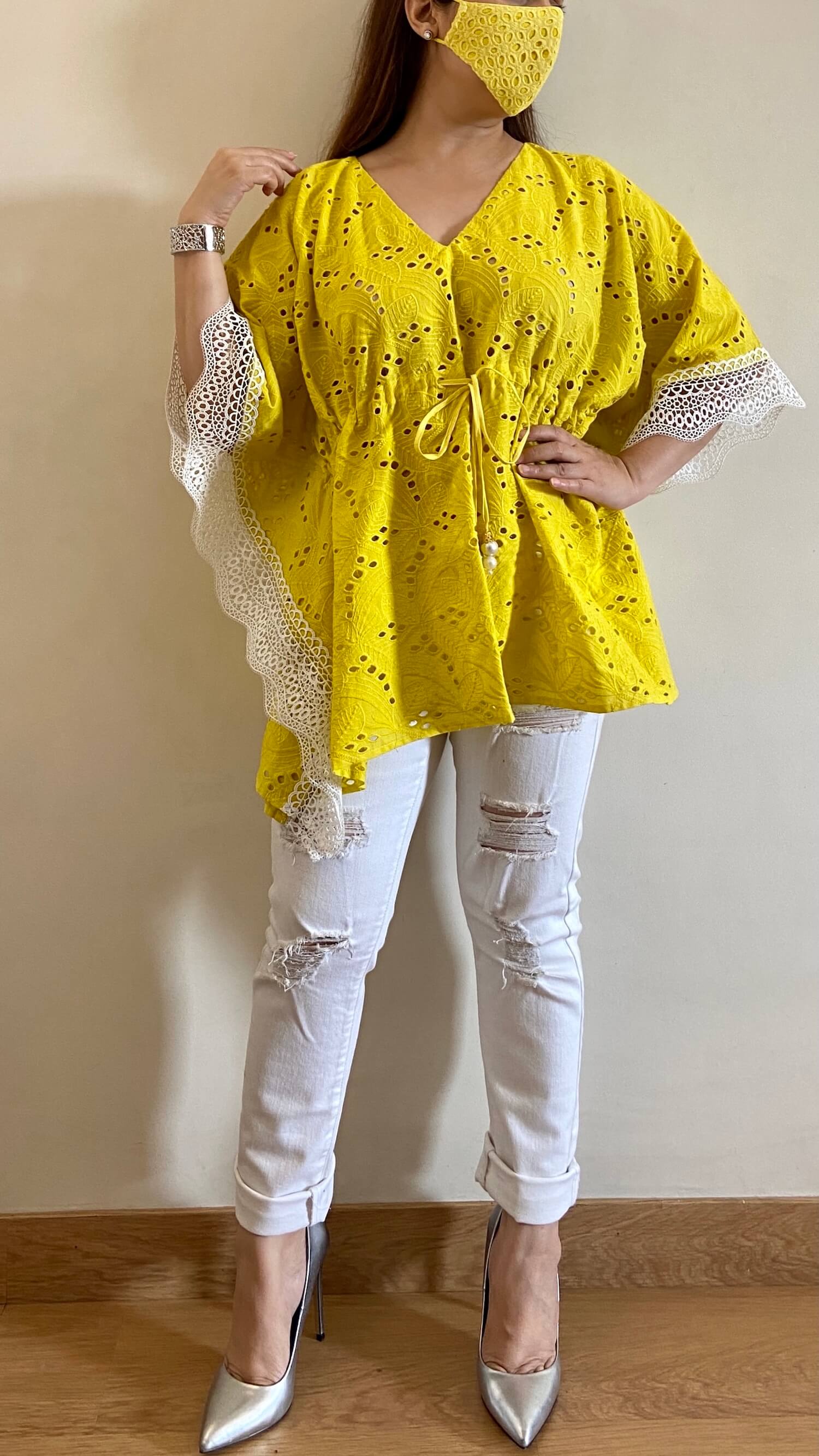 Sunshine Yellow Kaftan Top (Freesize) - kylee