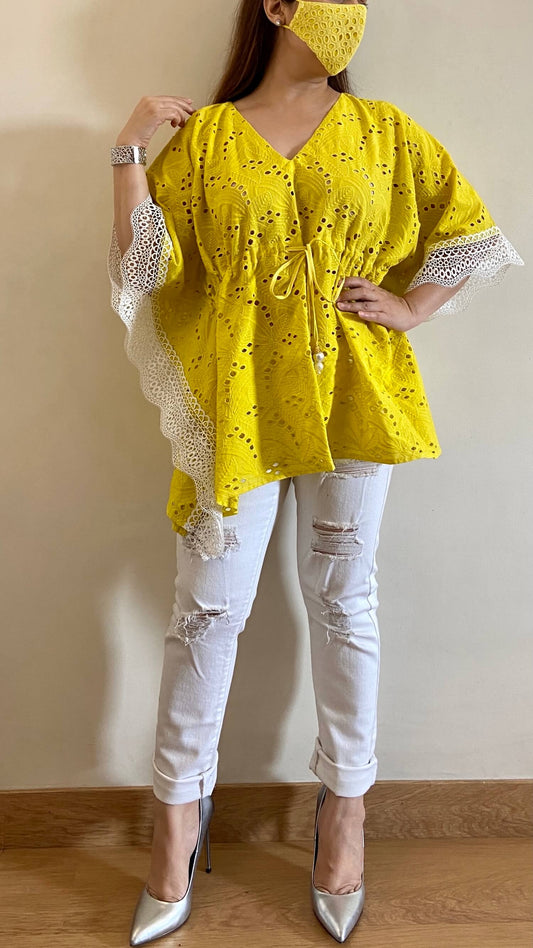 Sunshine Yellow Kaftan Top (Freesize) - kylee
