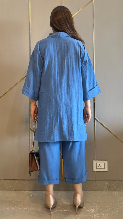 Azure Linen Co-ord Set