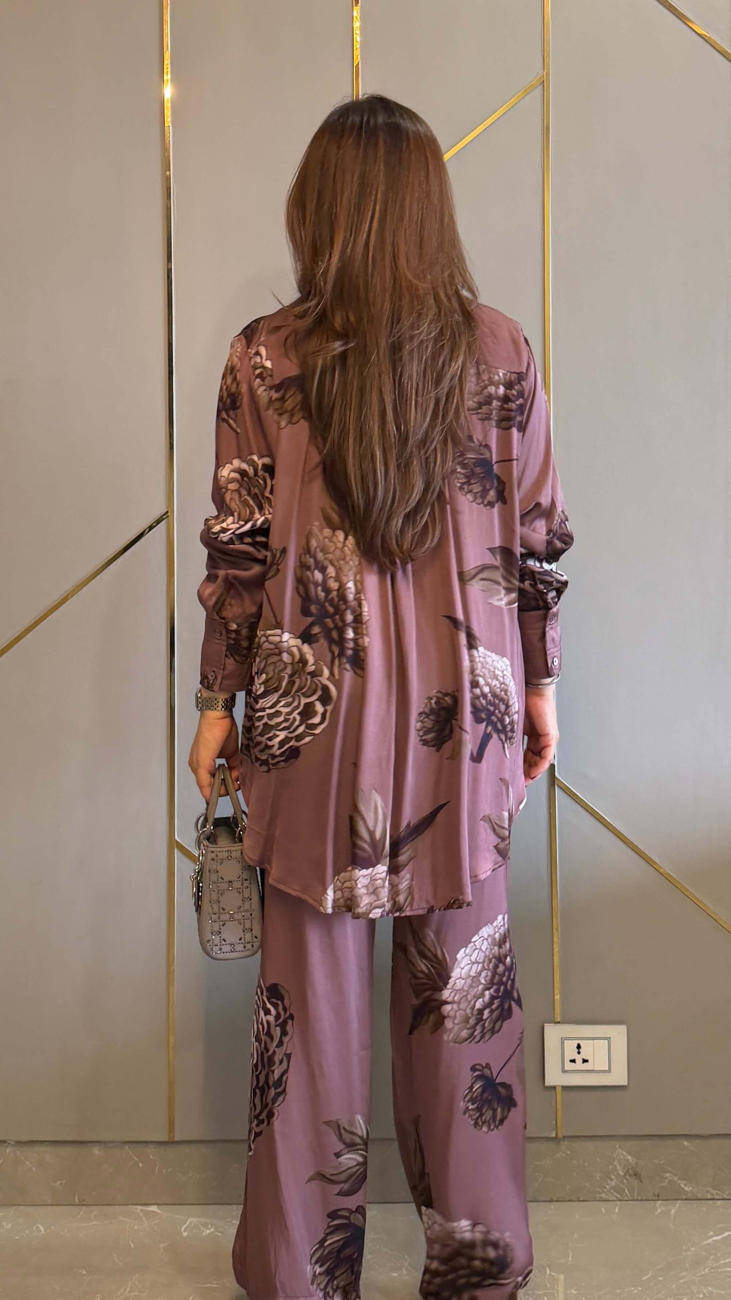 Salmon Pink Valencia Printed Co-ord Set