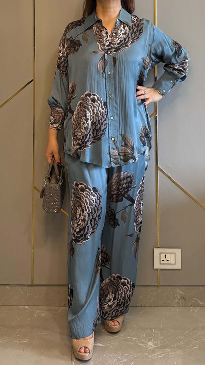 Cobalt Blue Valencia Printed Co-ord Set