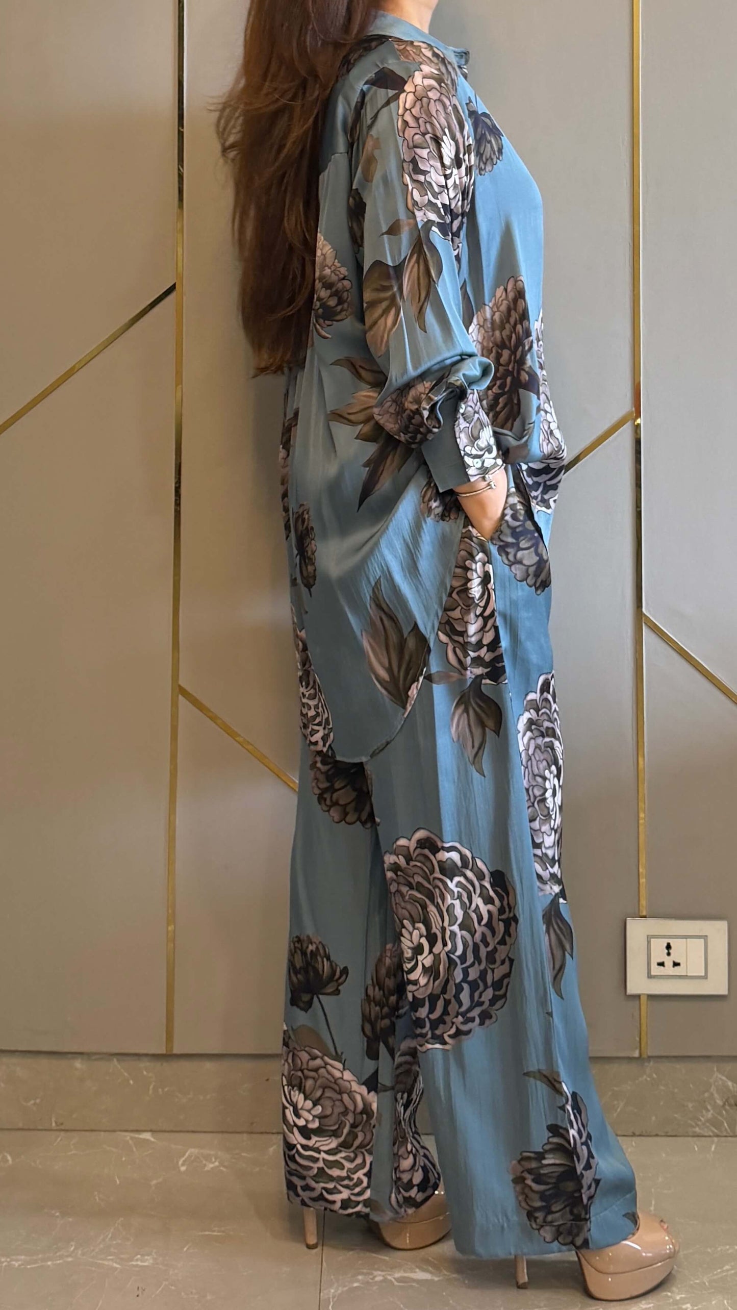 Cobalt Blue Valencia Printed Co-ord Set