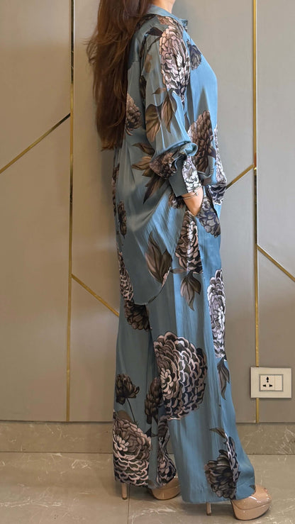 Cobalt Blue Valencia Printed Co-ord Set