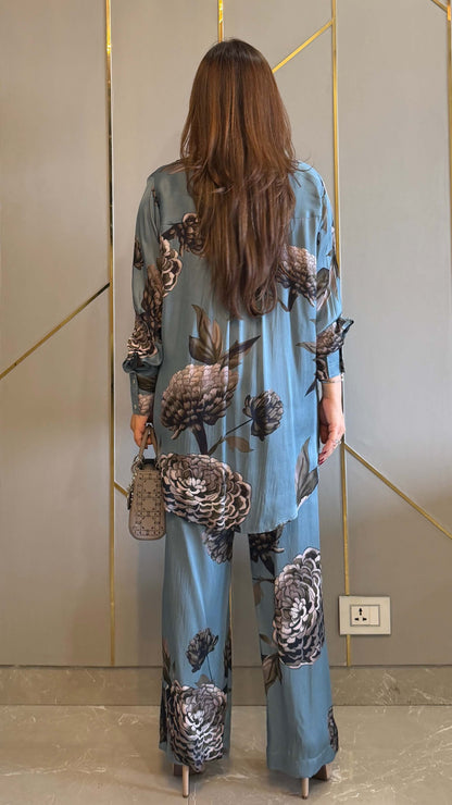 Cobalt Blue Valencia Printed Co-ord Set