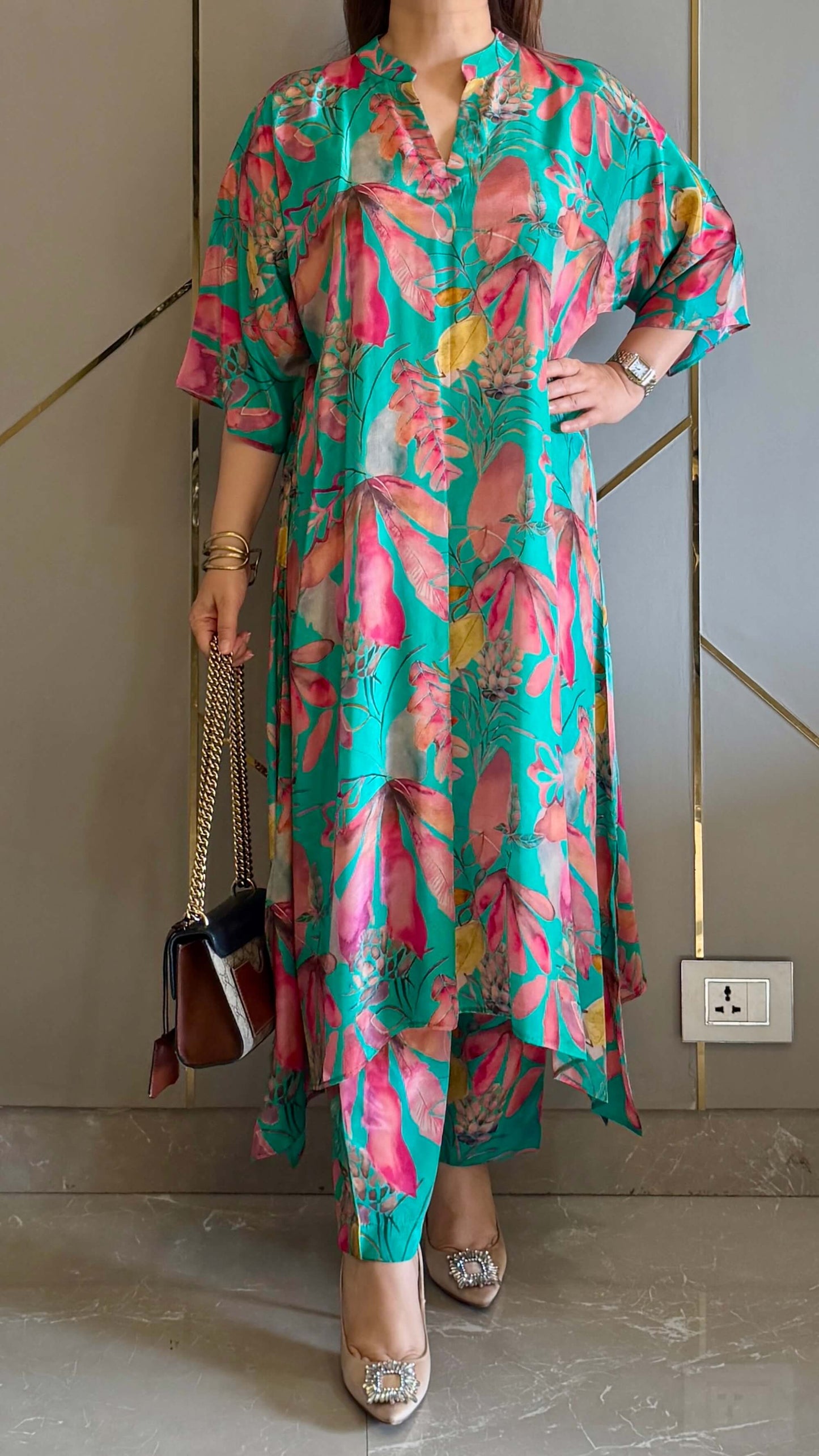 Mint Green Malaga High Low Crepe Co-ord
