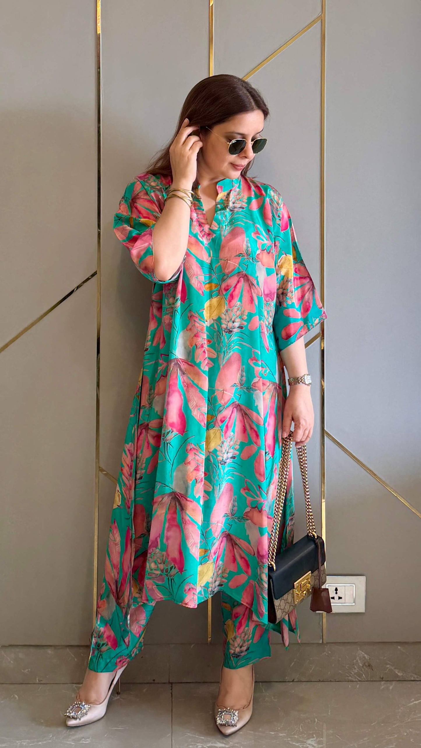 Mint Green Malaga High Low Crepe Co-ord