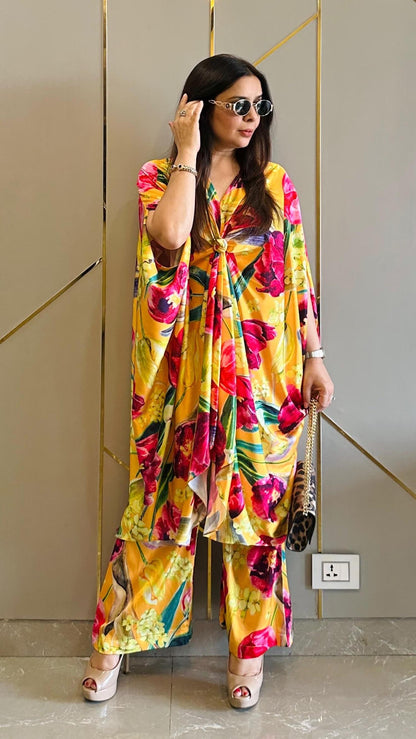 Tropical Yellow Flowy Co-ord Set