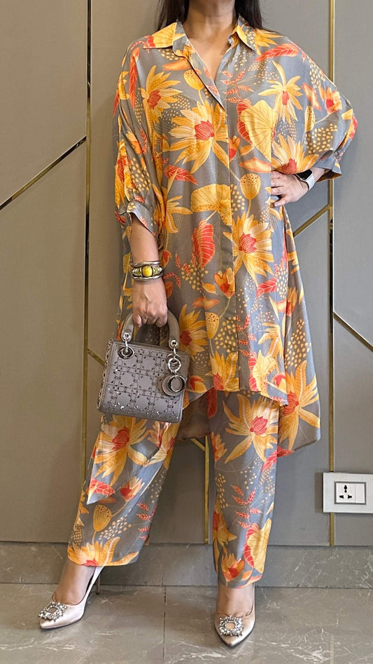 Marbella Grey Printed Co-ord Set