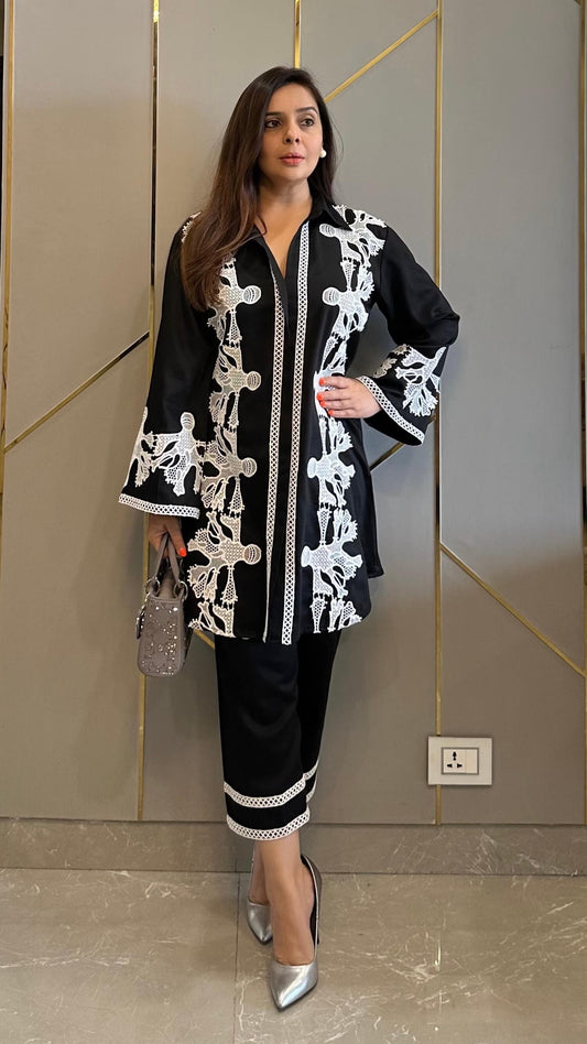 Black Venetian Lace Co-ord Set